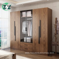 Nordic Wooden Armoire Glass Door Wardrobe